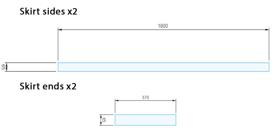 Diagram of table skirts