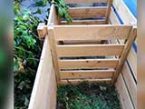 Compost bin in use