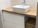 Natural edge slab bathroom countertop