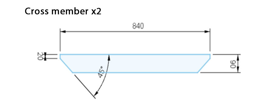 Diagram of table cross member