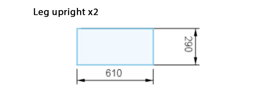 Diagram of table leg upright